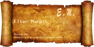 Elter Margit névjegykártya